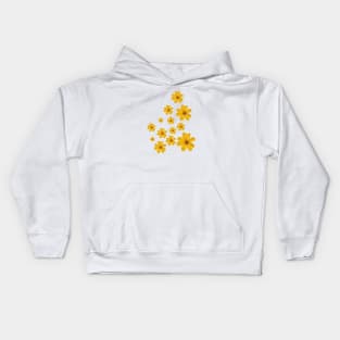 Daisy flower pattern yellow Kids Hoodie